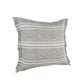 24" Gray And Ivory Striped Throw Pillow Cover