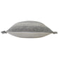 24" Gray And Ivory Striped Throw Pillow Cover
