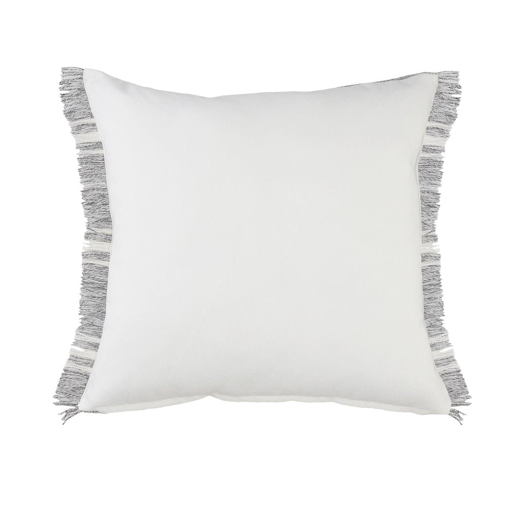 24" Gray And Ivory Striped Throw Pillow Cover