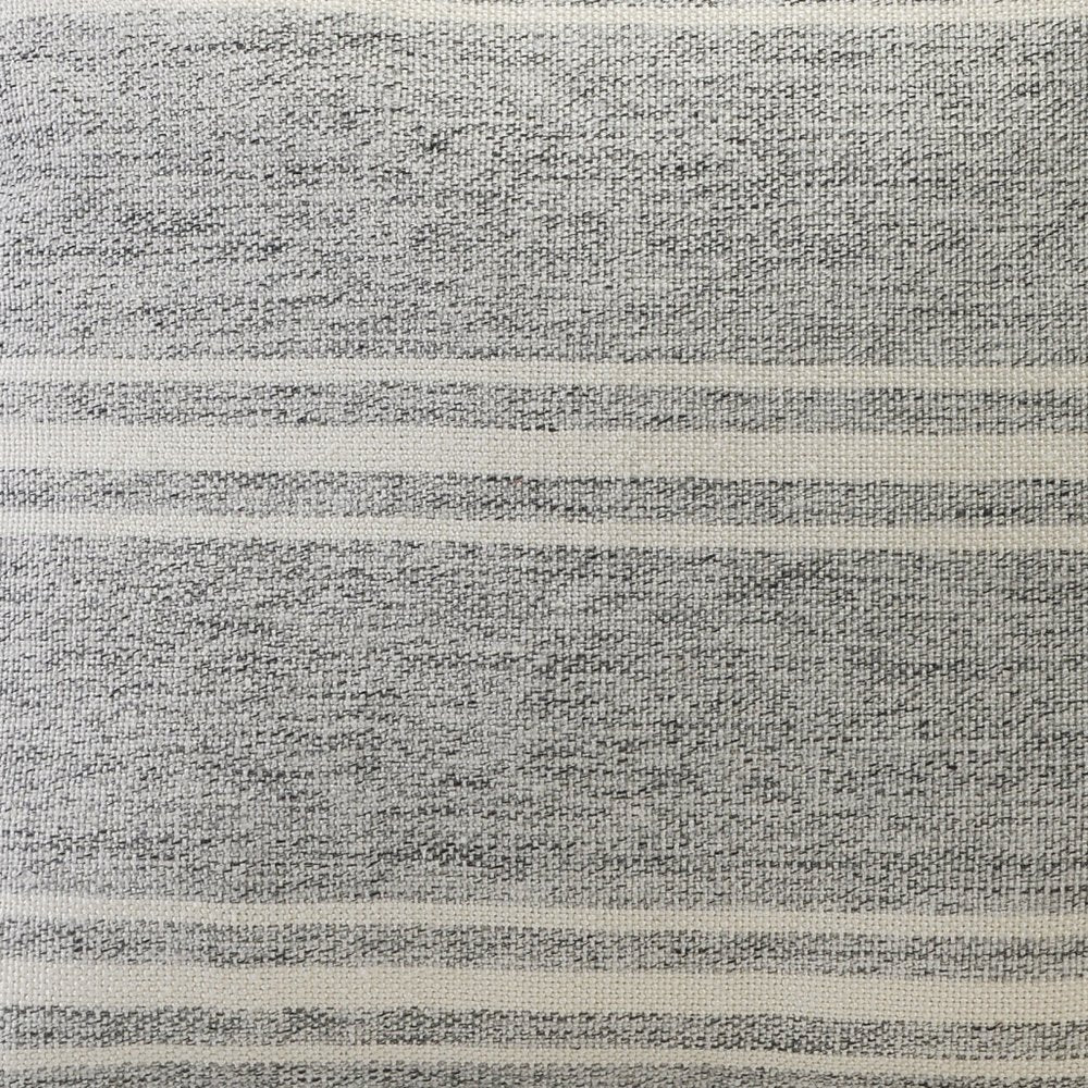 24" Gray And Ivory Striped Throw Pillow Cover