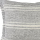 24" Gray And Ivory Striped Throw Pillow Cover