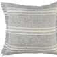24" Gray And Ivory Striped Throw Pillow Cover