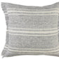 24" Gray And Ivory Striped Throw Pillow Cover