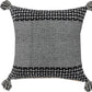 20" Black And White Geometric Cotton Throw Pillow Cover with Tassels