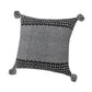 20" Black And White Geometric Cotton Throw Pillow Cover with Tassels