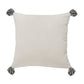 20" Black And White Geometric Cotton Throw Pillow Cover with Tassels
