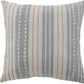 20" Gray And White Striped Cotton Throw Pillow Cover