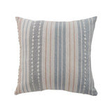 20" Gray And White Striped Cotton Throw Pillow Cover