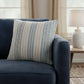 20" Gray And White Striped Cotton Throw Pillow Cover