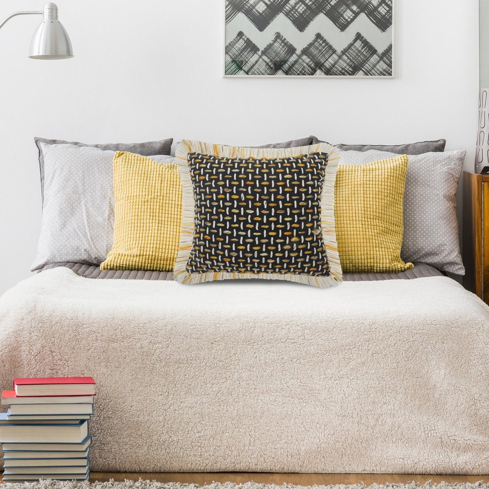 20" Gray And White Striped Cotton Throw Pillow Cover