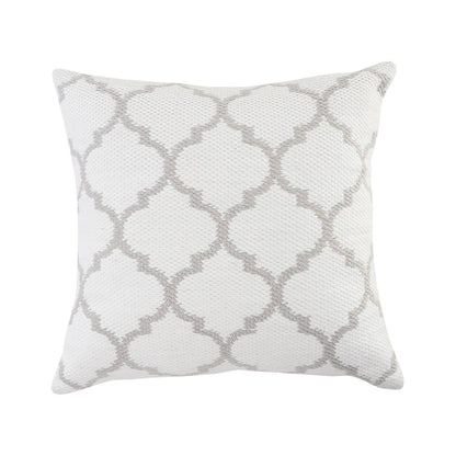 20" Ivory And Gray Throw Pillow Cover