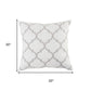 20" Ivory And Gray Throw Pillow Cover
