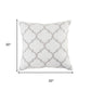20" Ivory And Gray Throw Pillow Cover
