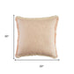 20" Pink And Cream Cotton Throw Pillow Cover