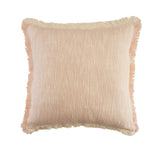 20" Pink And Cream Cotton Throw Pillow Cover