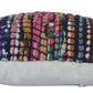 20" Pink Red And Blue Geometric Cotton Blend Throw Pillow Cover