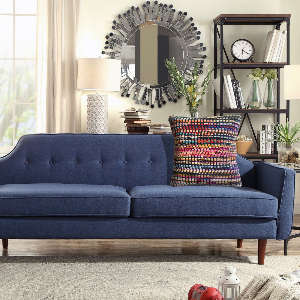 20" Pink Red And Blue Geometric Cotton Blend Throw Pillow Cover