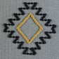 20" Gray And Yellow Geometric Cotton Blend Throw Pillow Cover with Embroidery And Texture