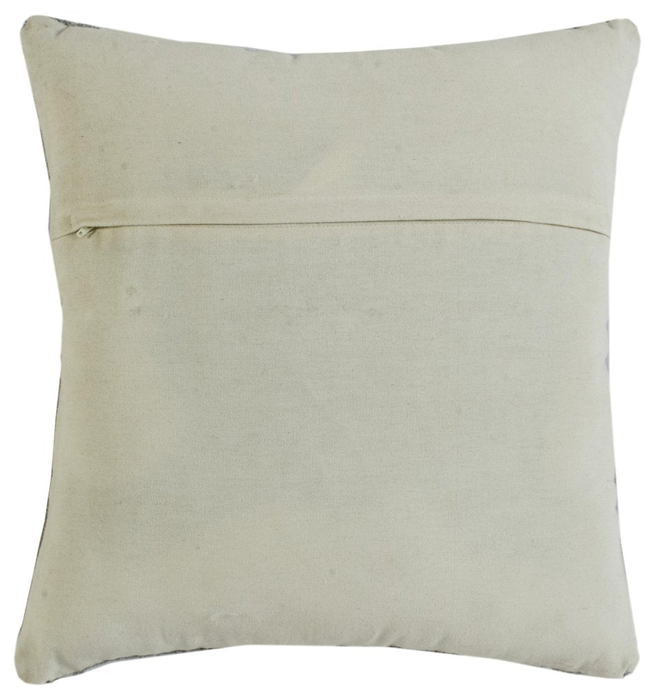 20" Gray And Yellow Geometric Cotton Blend Throw Pillow Cover with Embroidery And Texture