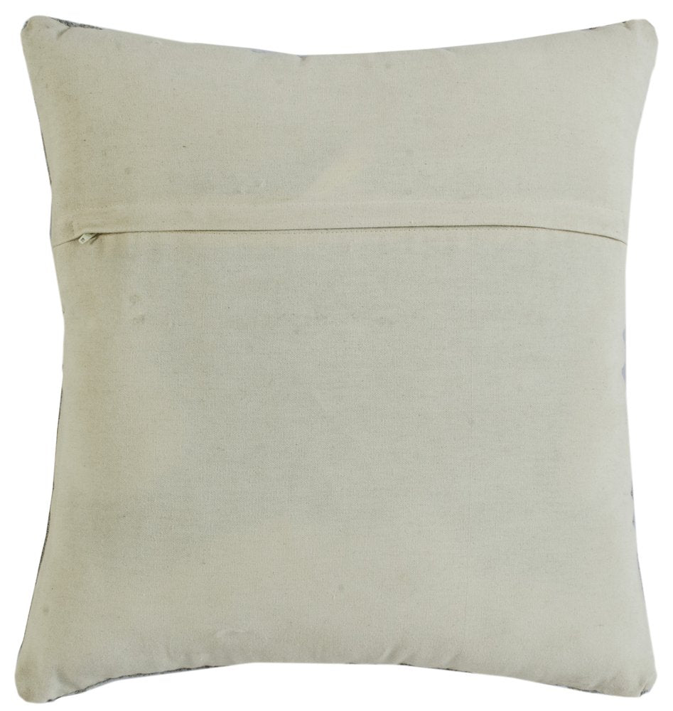 20" Gray And Yellow Geometric Cotton Blend Throw Pillow Cover with Embroidery And Texture
