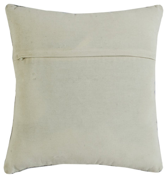 20" Gray And Yellow Geometric Cotton Blend Throw Pillow Cover with Embroidery And Texture
