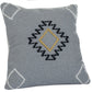 20" Gray And Yellow Geometric Cotton Blend Throw Pillow Cover