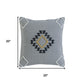 20" Gray And Yellow Geometric Cotton Blend Throw Pillow Cover