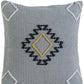 20" Gray And Yellow Geometric Cotton Blend Throw Pillow Cover