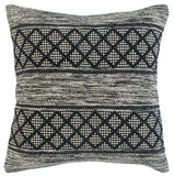 20" Black And White Diamond Cotton Blend Throw Pillow Cover
