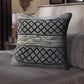20" Black And White Diamond Cotton Blend Throw Pillow Cover