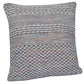 20" Cream Blue And Red Striped Cotton Blend Throw Pillow Cover