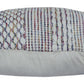 20" Cream Blue And Red Striped Cotton Blend Throw Pillow Cover