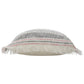 20" Gray And Pink Striped Cotton Throw Pillow Cover with Fringe