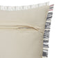 20" Gray And Pink Striped Cotton Throw Pillow Cover with Fringe