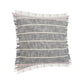 20" Gray And Pink Striped Cotton Throw Pillow Cover