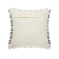 20" Gray And Pink Striped Cotton Throw Pillow Cover with Fringe
