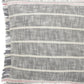 20" Gray And Pink Striped Cotton Throw Pillow Cover