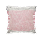 20" Pink And Gray Color Block Cotton Throw Pillow Cover with Fringe