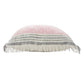 20" Pink And Gray Color Block Cotton Throw Pillow Cover with Fringe