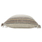 20" White And Tan Striped Cotton Throw Pillow Cover
