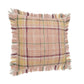 20" Pink And Yellow Plaid Cotton Throw Pillow Cover