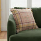20" Pink Yellow And Sage Plaid Cotton Throw Pillow Cover with Fringe