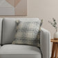 20" Gray And Ivory Plaid Cotton Blend Throw Pillow Cover with Fringe