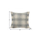 20" Gray And Ivory Plaid Cotton Blend Throw Pillow Cover with Fringe