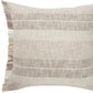 20" Beige And Ivory Striped Cotton Throw Pillow Cover