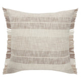 20" Beige And Ivory Striped Cotton Throw Pillow Cover