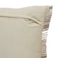 20" Beige And Ivory Striped Cotton Throw Pillow Cover with Fringe