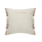 20" Beige And Ivory Striped Cotton Throw Pillow Cover with Fringe