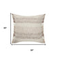 20" Beige And Ivory Striped Cotton Throw Pillow Cover