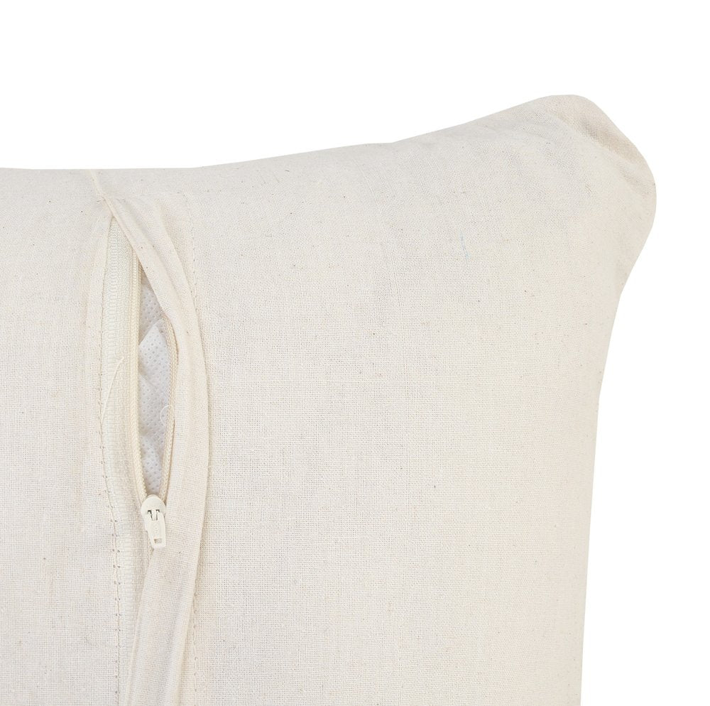 14" X 36" White Orange And Blue Lumbar Geometric Cotton Throw Pillow Cover